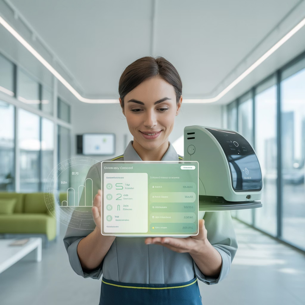 Illustration of privacy-first occupancy-driven cleaning